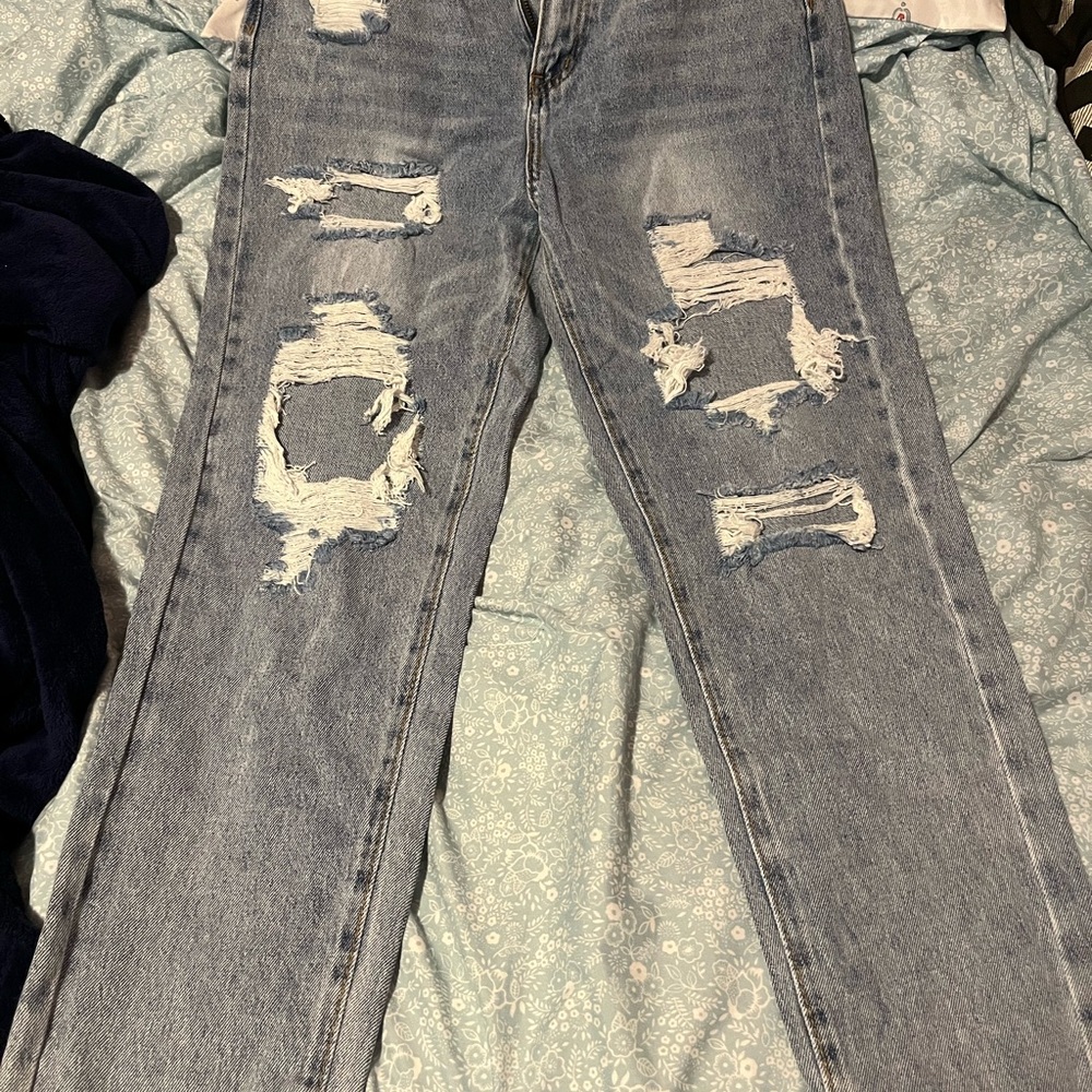 Distressed Light Blue Jeans